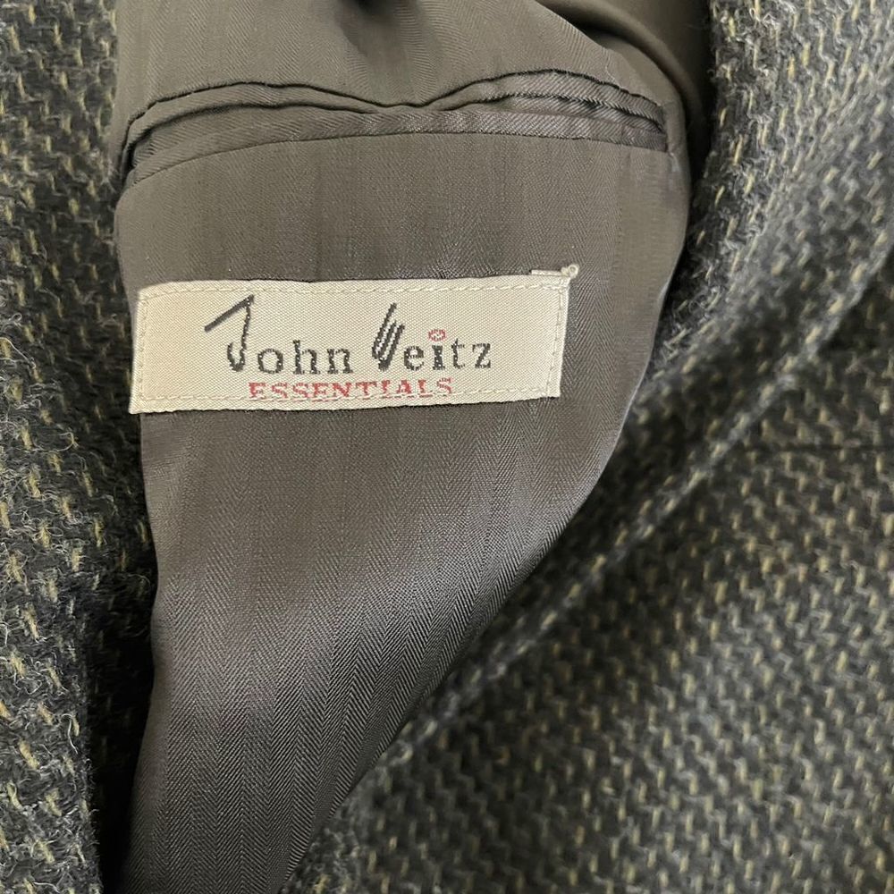 John Weitz Vintage Men's Plaid Wool Blend Blazer Gray Size 44 Long - Picture 9 of 9
